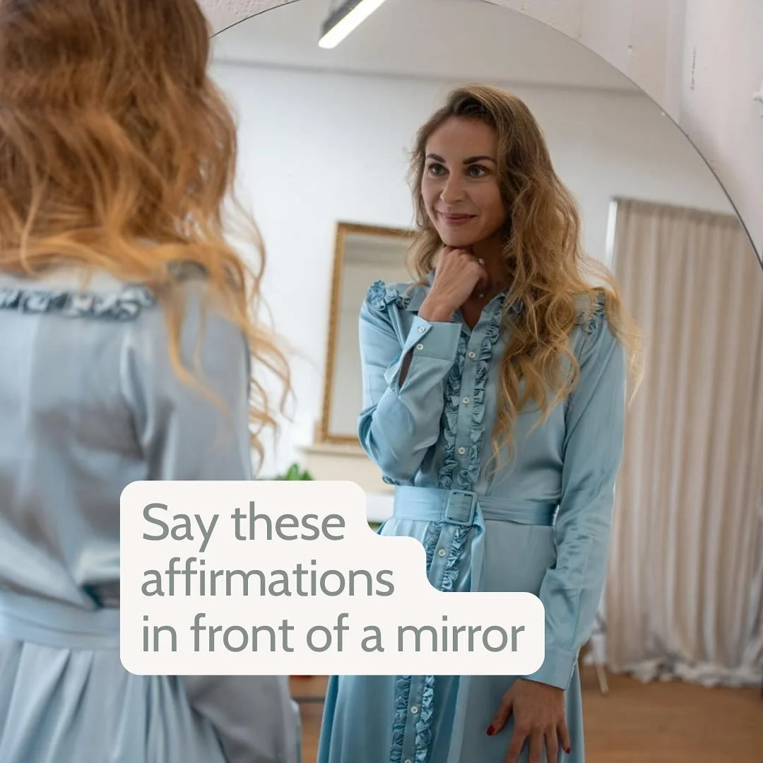 Read these affirmations in front of a mirror:
&hearts;️ l love you.
&hearts;️ You are perfect exactly as you are.
&hearts;️ You are safe now. I am here to protect you.
&hearts;️ You are worthy of love just as you are.
&hearts;️ I&rsquo;m sorry.
&hear