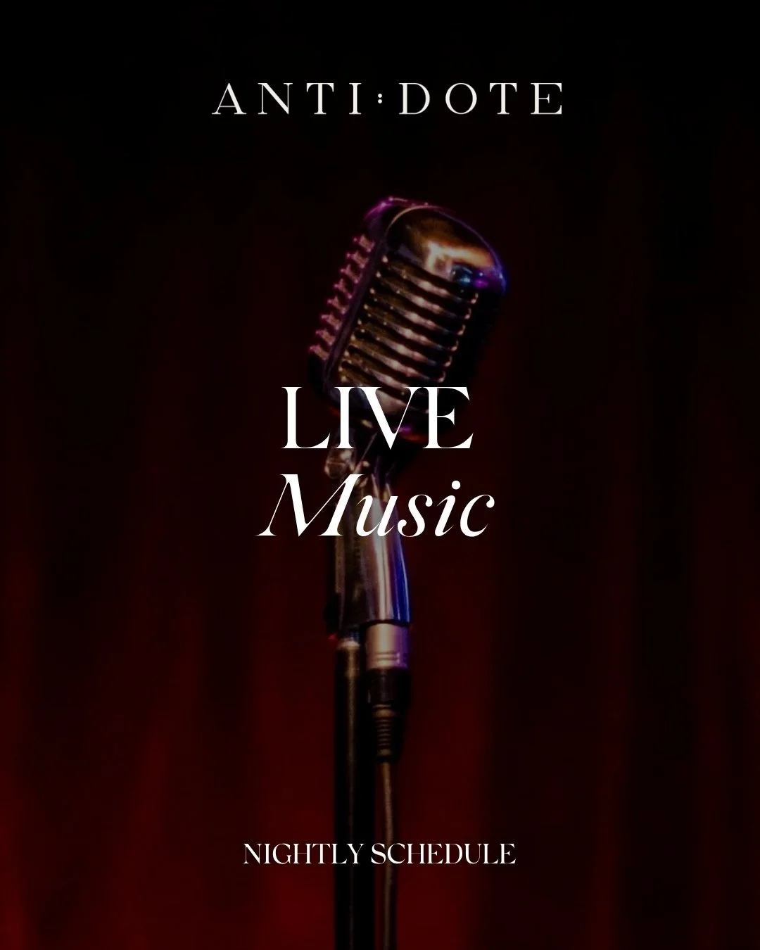 Some nights begin with a drink, and end with a song you didn&rsquo;t expect to stay for ✨🎶

At ANTI:DOTE, live music fills the room, where conversations flow and the evening lingers just a little longer. A place that feels intimate, unhurried, and e