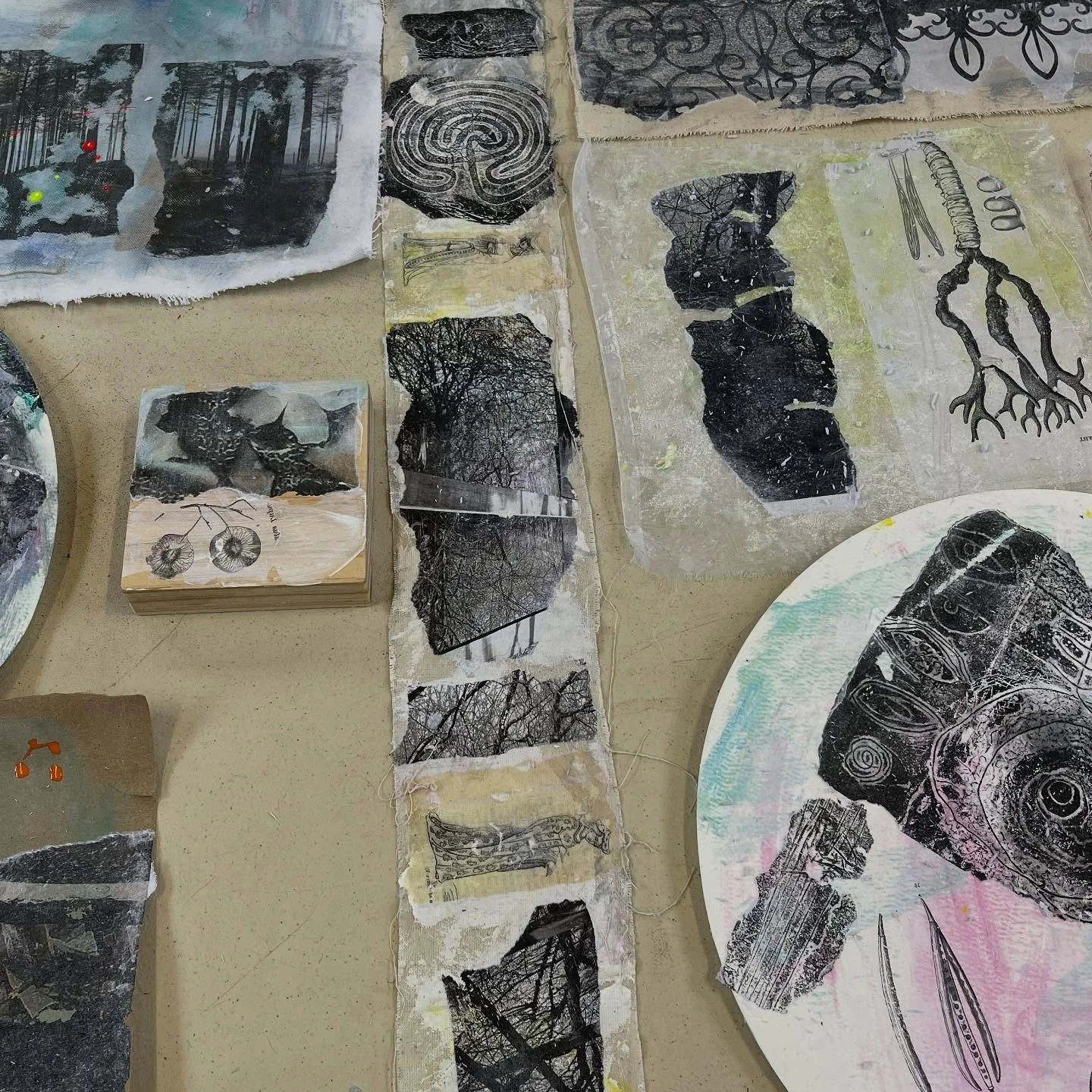 Some more photos from today's workshop. Thank you so much to Lucy Elizabeth Jones for a fabulous workshop today exploring image transfer. We have so many starting points for our 'Arrivals and Departures' theme to take forward using this technique and