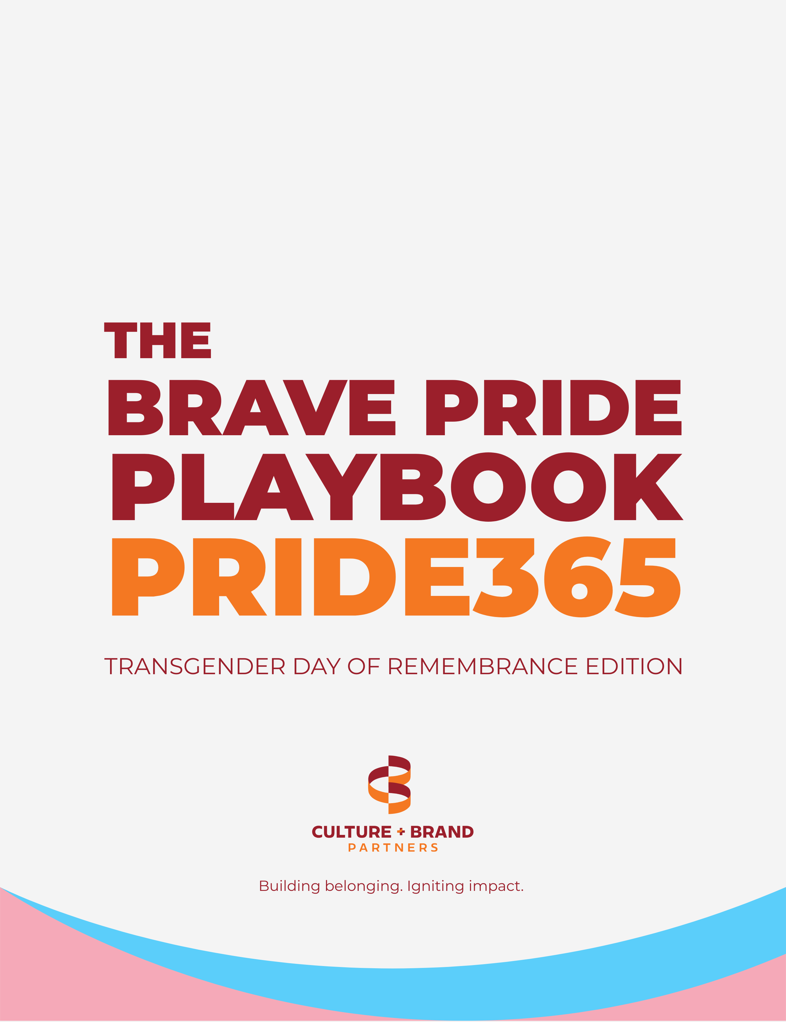 Cover of The Brave Pride Playbook: Transgender Day of Remembrance Edition, supporting transgender and nonbinary inclusion in the workplace.
