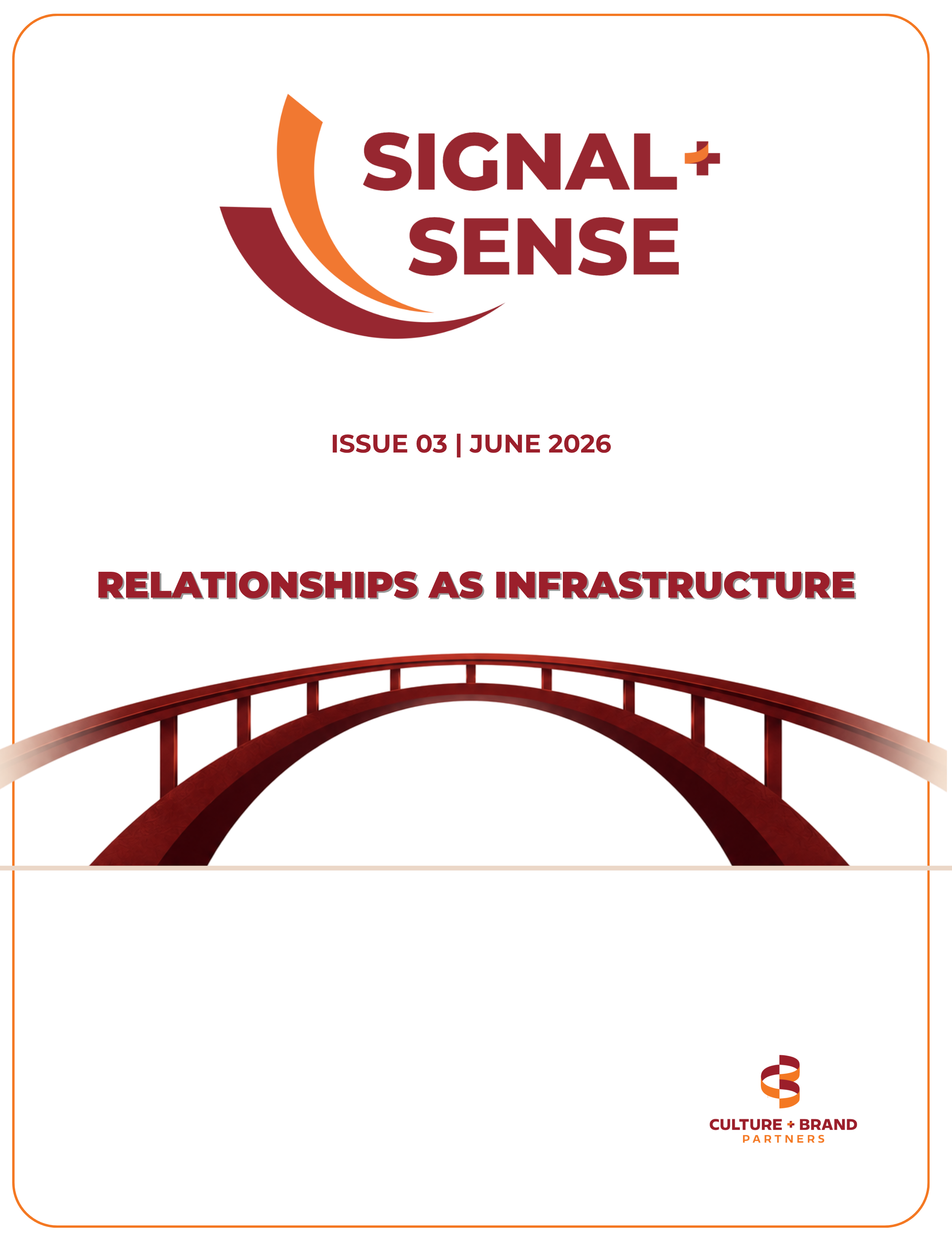 Signal + Sense Issue 03 cover with bridge illustration and June 2026 issue title.
