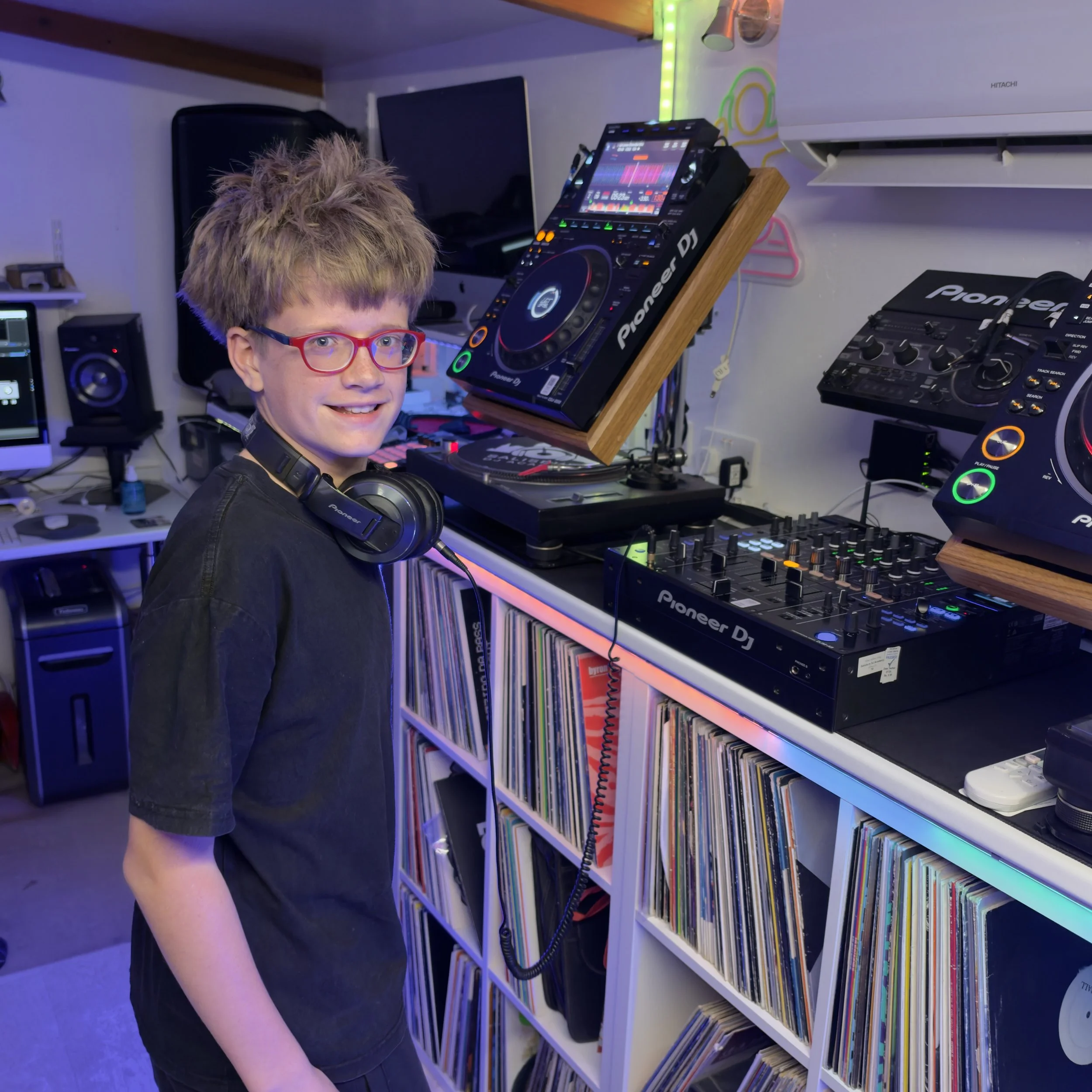 One of our youngest students "Thomas" in the studio