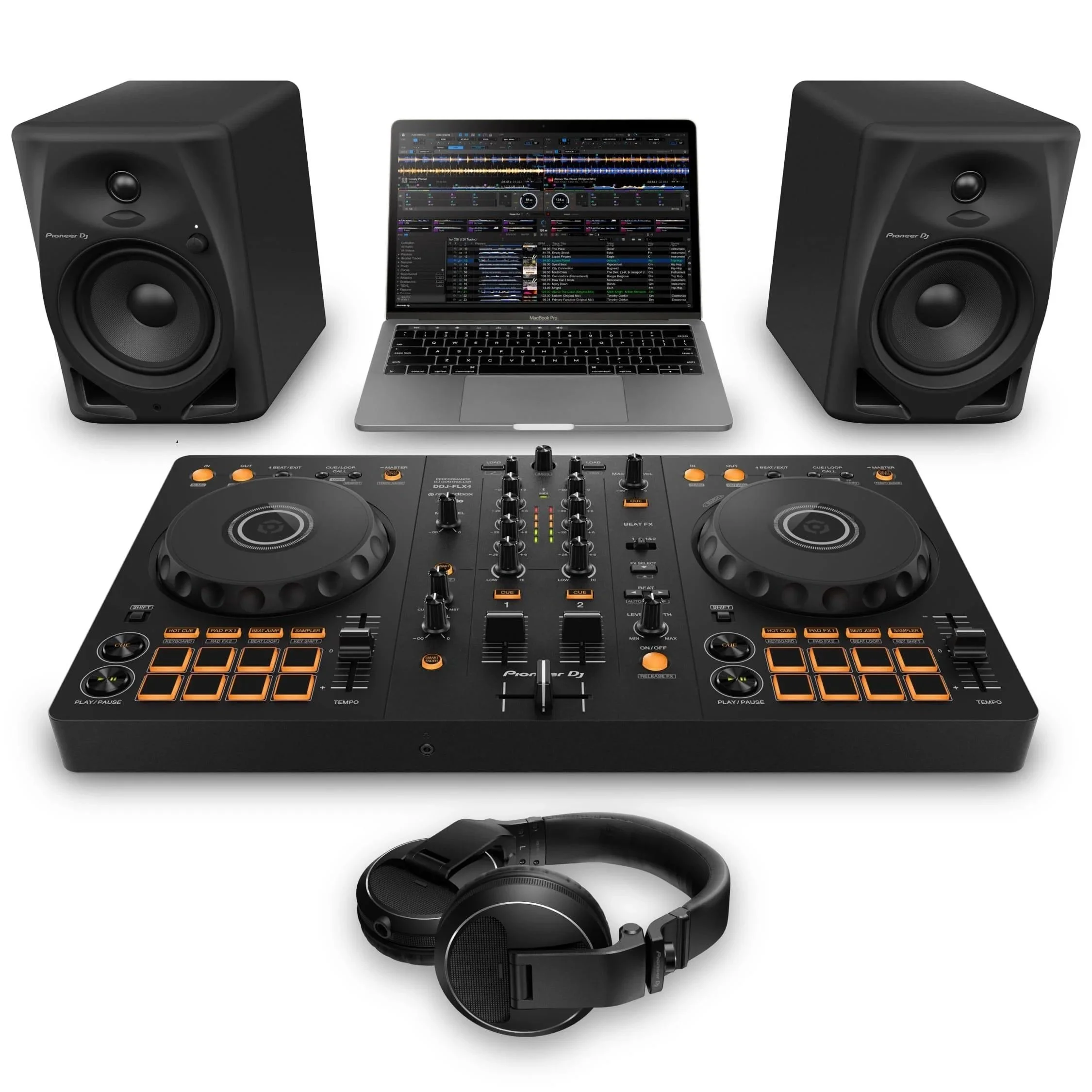 DJ controller & laptop setup for DJing with Rekordbox.