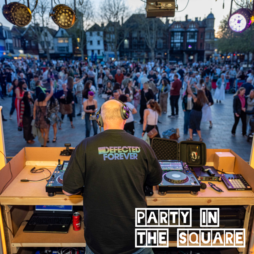 Darren Kidd performing at Party in the Square - April 2026