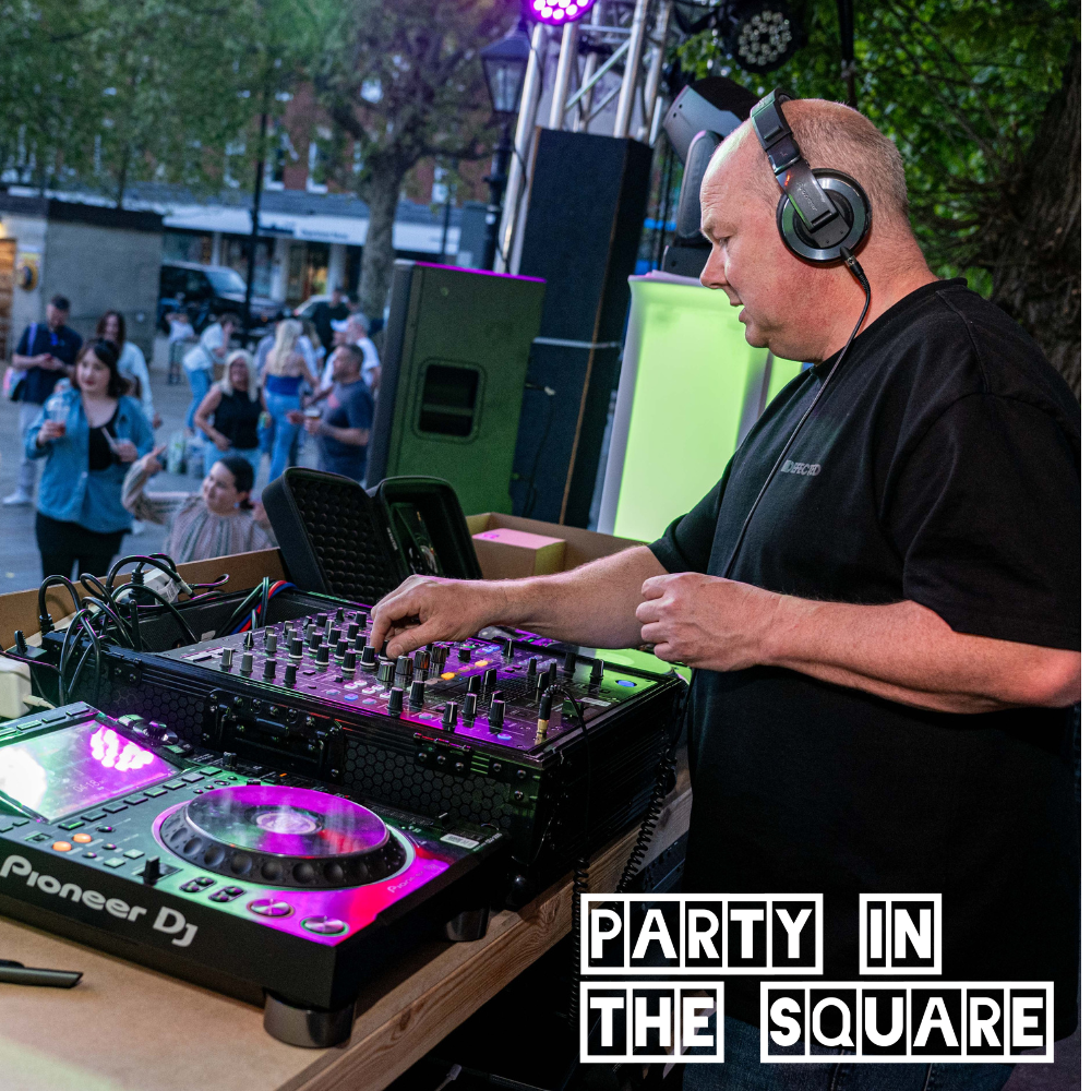 Darren performing at Party in the Square - April 2026