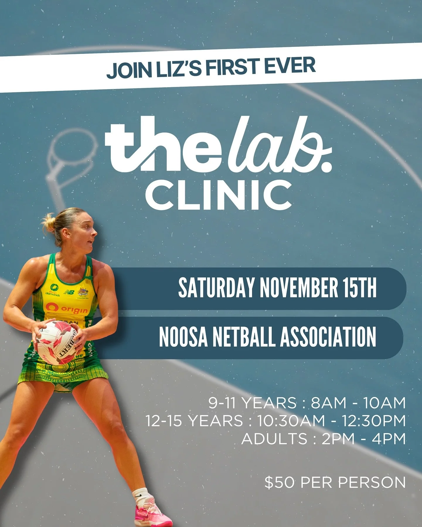 The Lab&rsquo;s FIRST EVER clinic is here! 🌟

We&rsquo;re teaming up with Noosa Netball Association to deliver a day of high-energy, high-impact netball clinics for players of all ages and levels! 🏐

📅 Friday 15th November
🔹 9&ndash;11 yrs: 8-10 