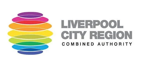 Liverpool City Region Combined Authority logo with colorful stacked oval shapes and gray text.
