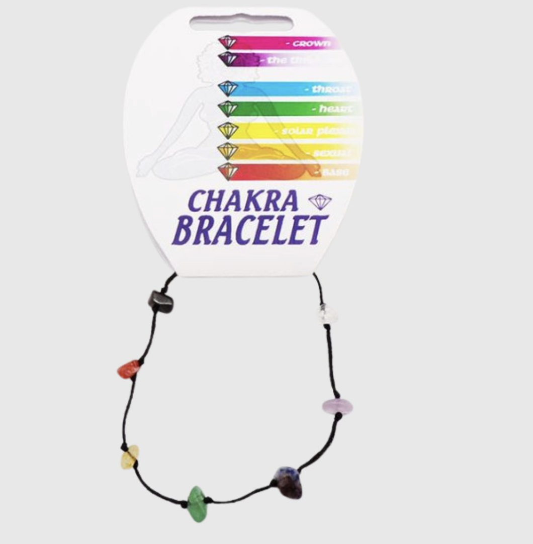 Chakra Chip Bracelet on Black Cord