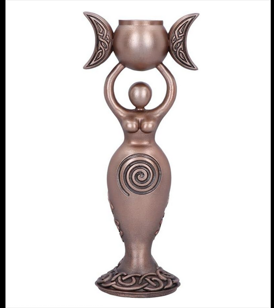Spiral Goddess Candle Holder in Gold resin 20.3cm