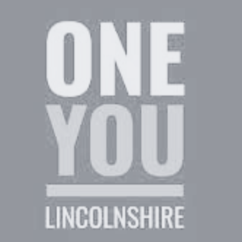 Text logo with the words 'ONE YOU' in large white letters and 'LINCOLNSHIRE' in smaller white letters below, on a gray background.