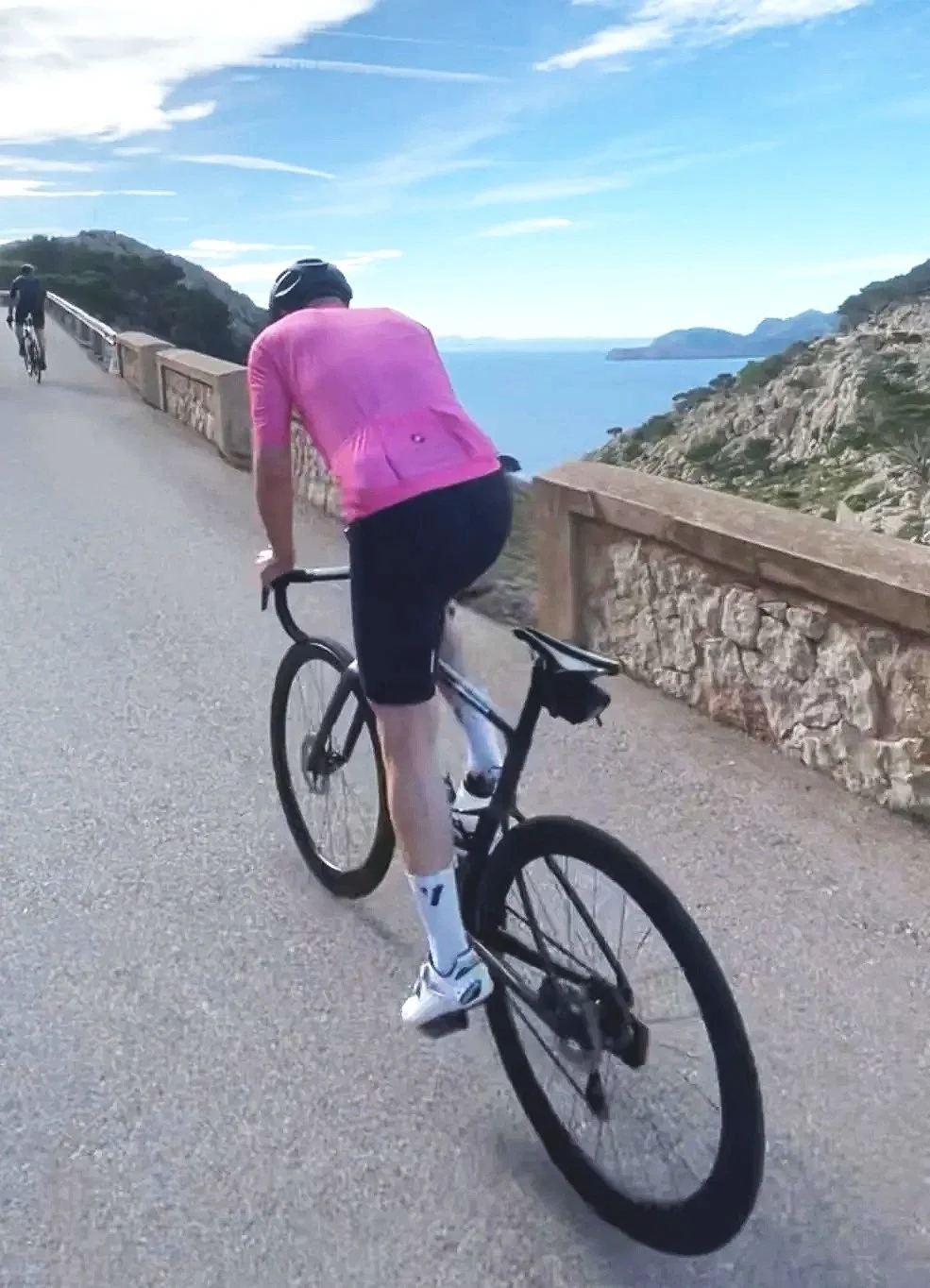 Man riding a bike outside