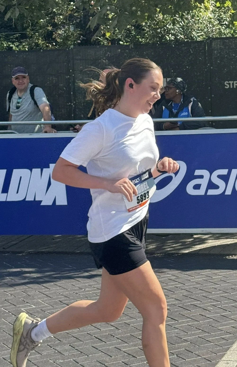 Woman running outside