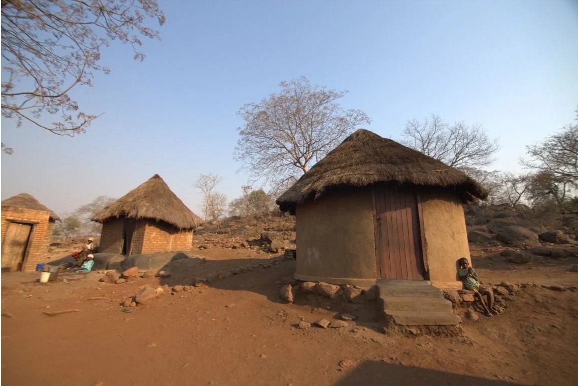 A family's home in Muzondo village