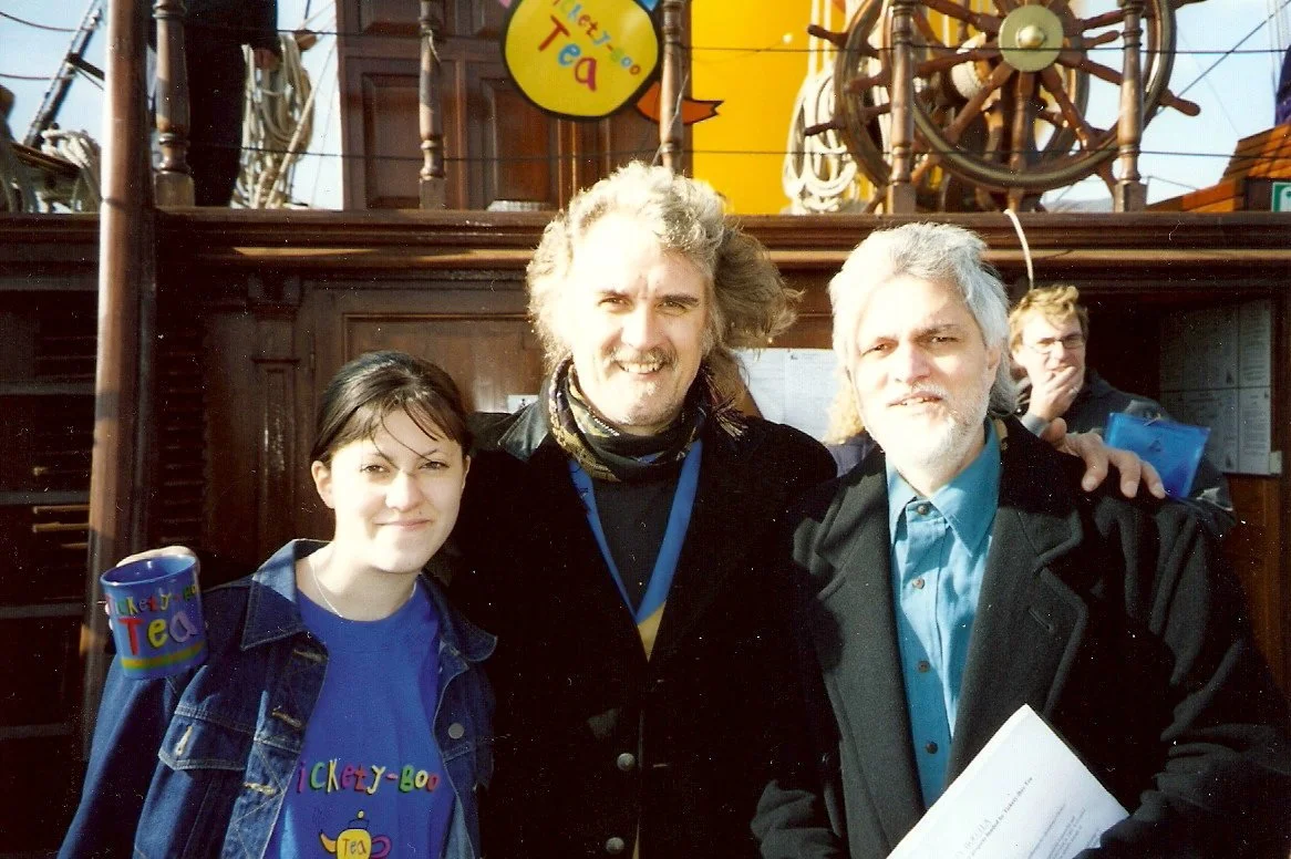 Billy Connolly with Danny Smith and Jessica at the Tickety-Boo Tea launch