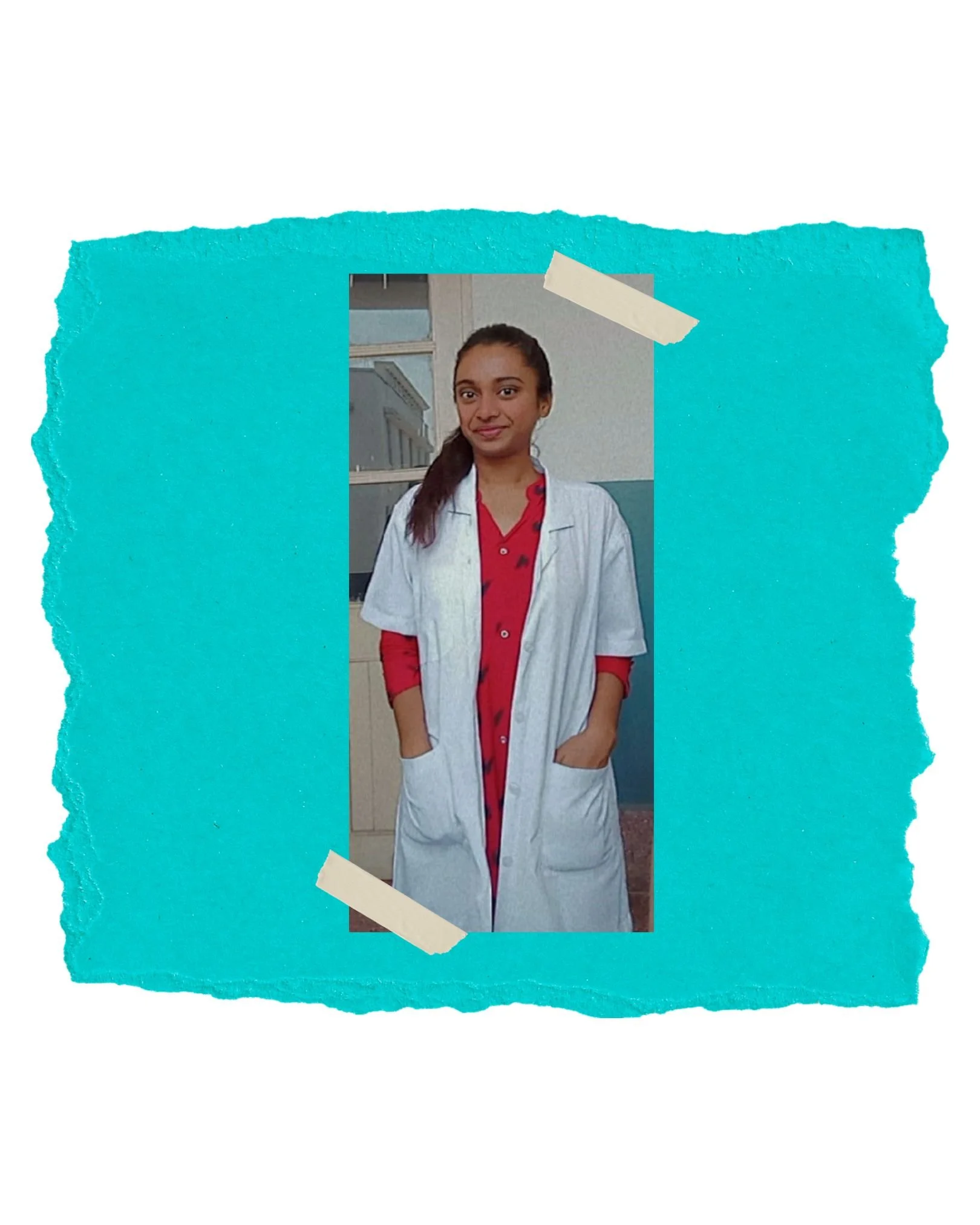 SHABANA DRESSED IN DR GOWN WORKING AT A HOSPITAL IN SOUTH ASIA