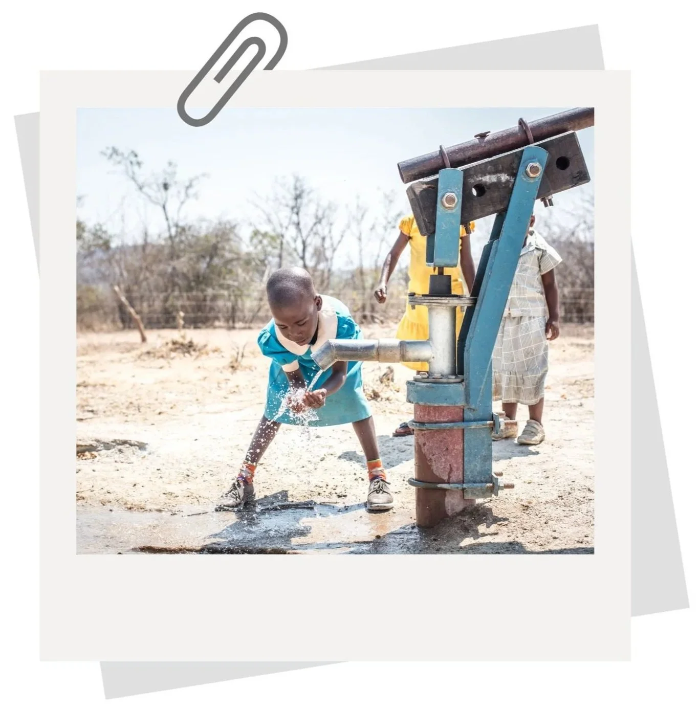 Clean water from the boreholes at Jessie's House