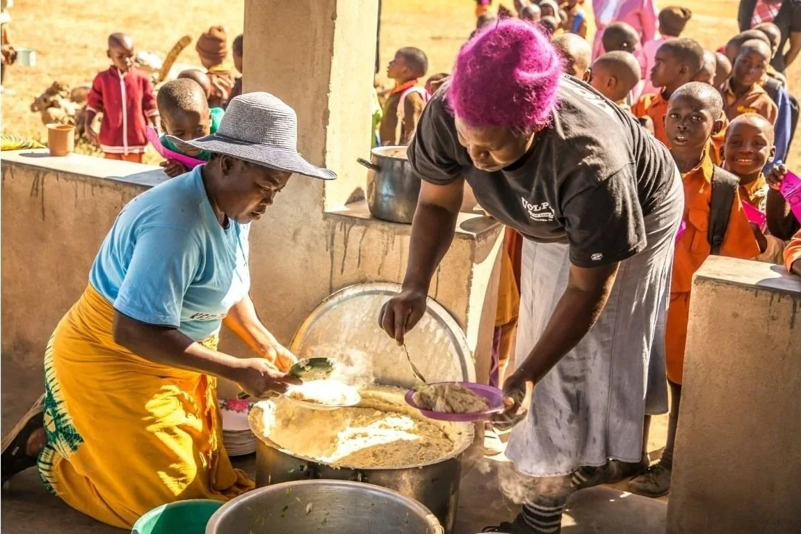 Children receiving a nutritious meal at Jessie's House