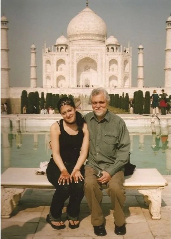 Jessica and her father Danny Smith at the Taj Mahal