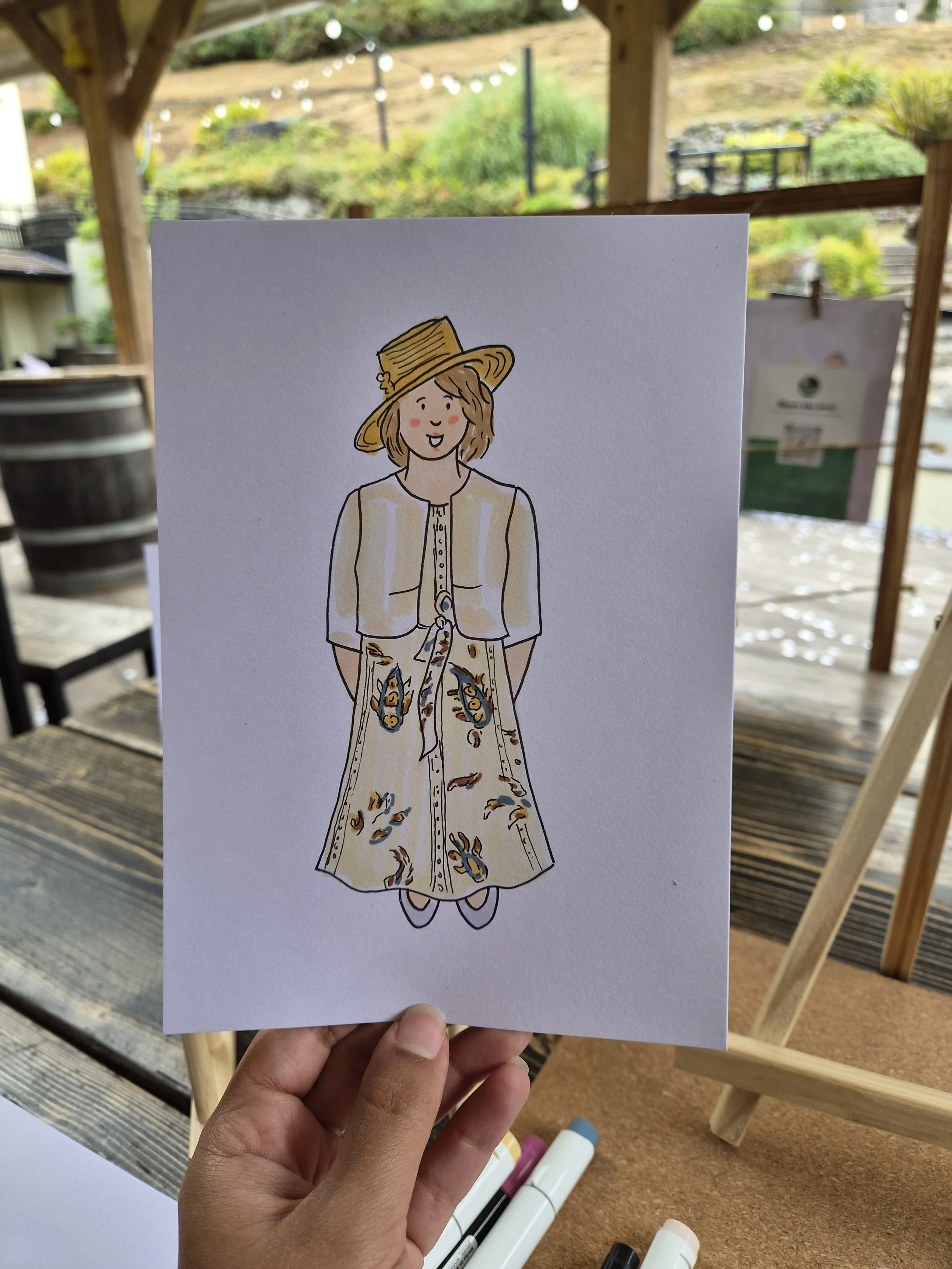 Live illustration in Devon - Abelia's Art