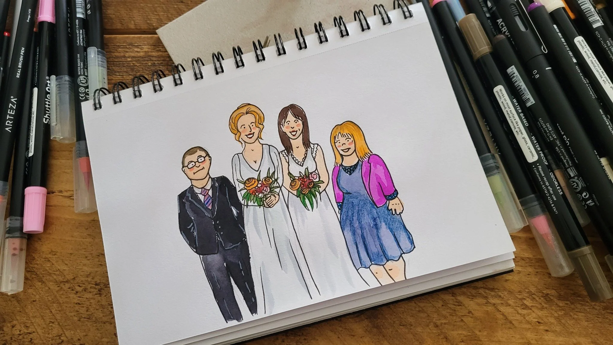 Live wedding illustration | Plymouth Wedding Fair