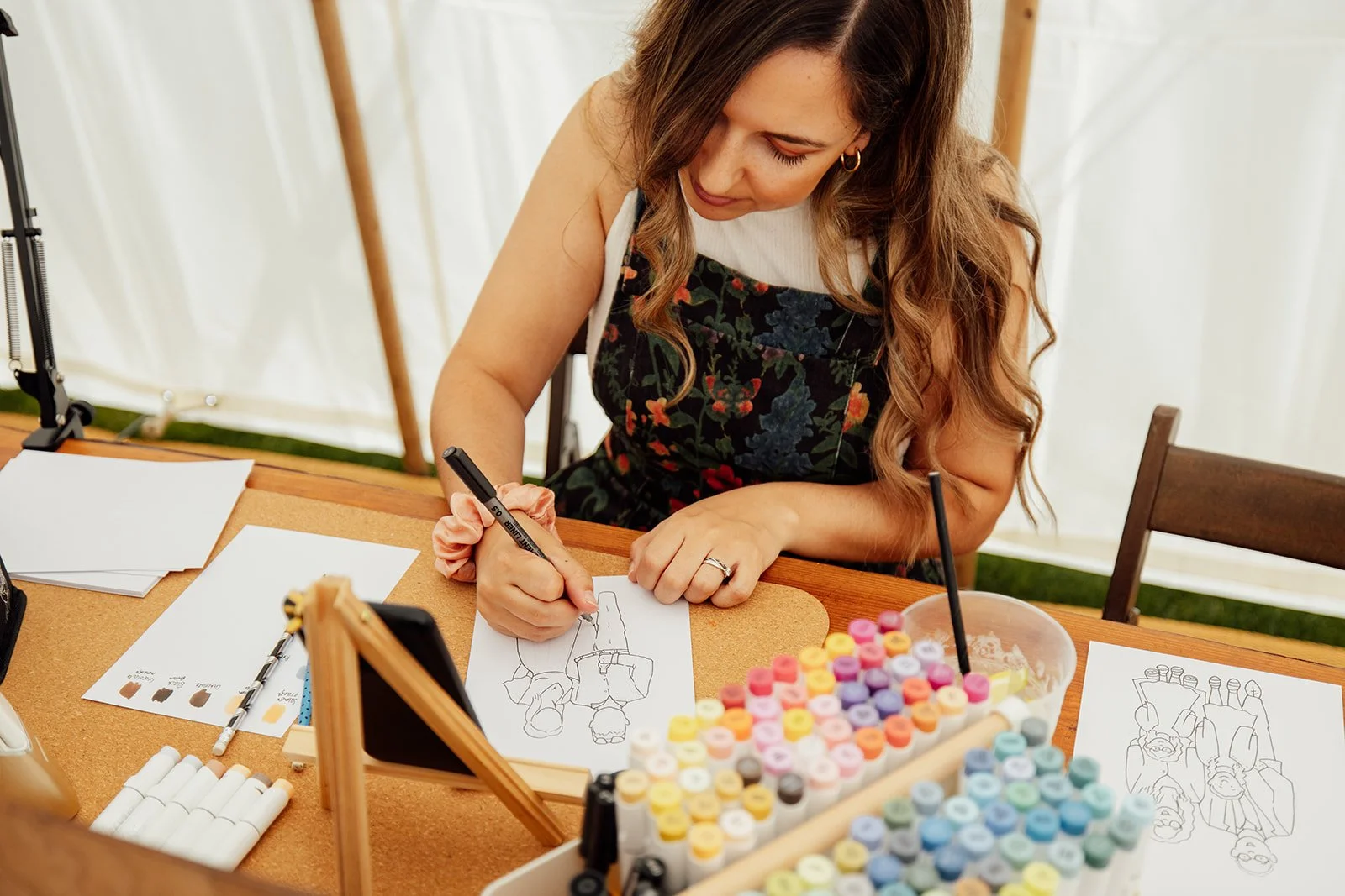 Photography by Fox and Co Photography - Abelia's Art Live Illustration