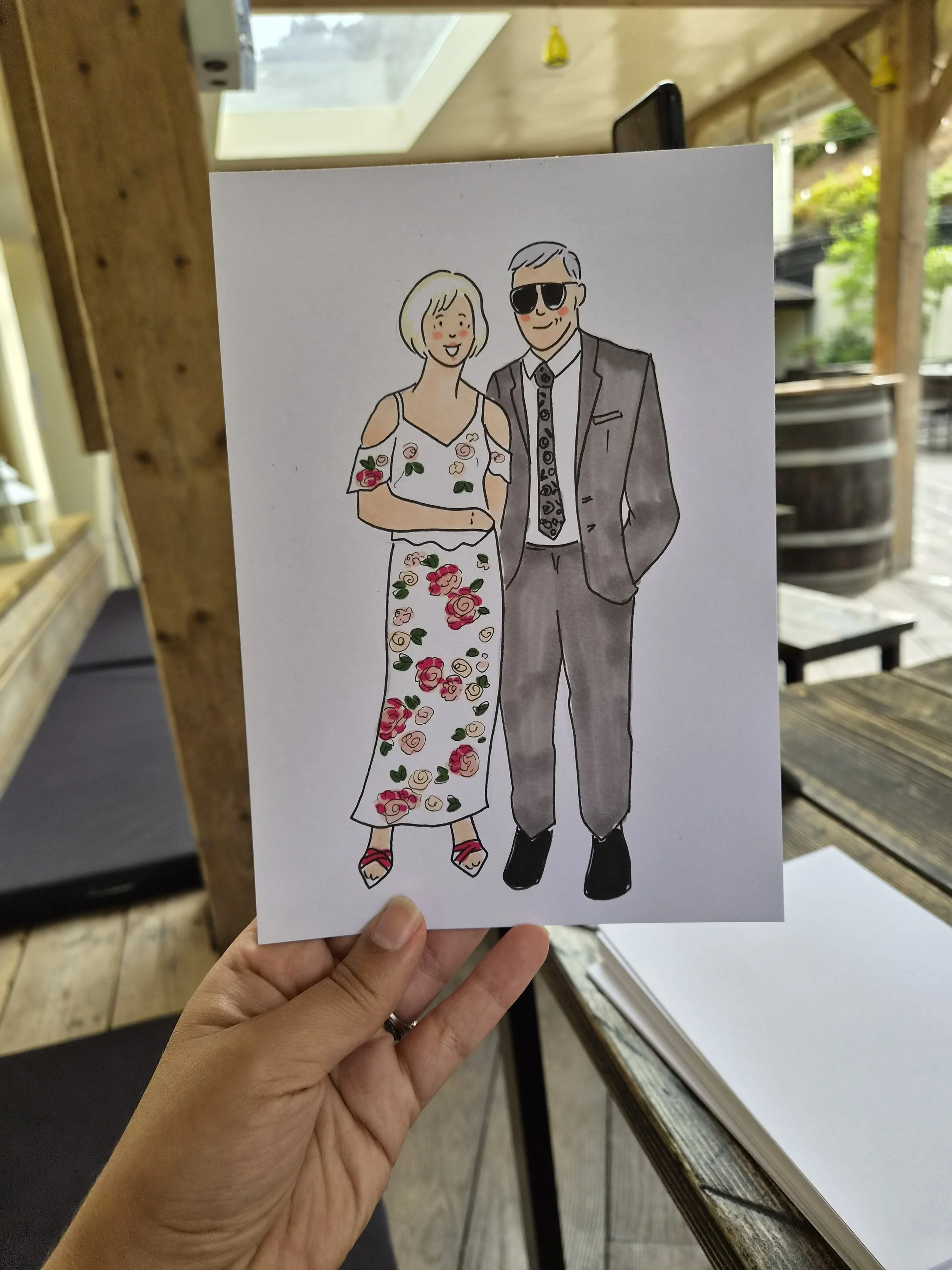 Live illustration in Devon - Abelia's Art