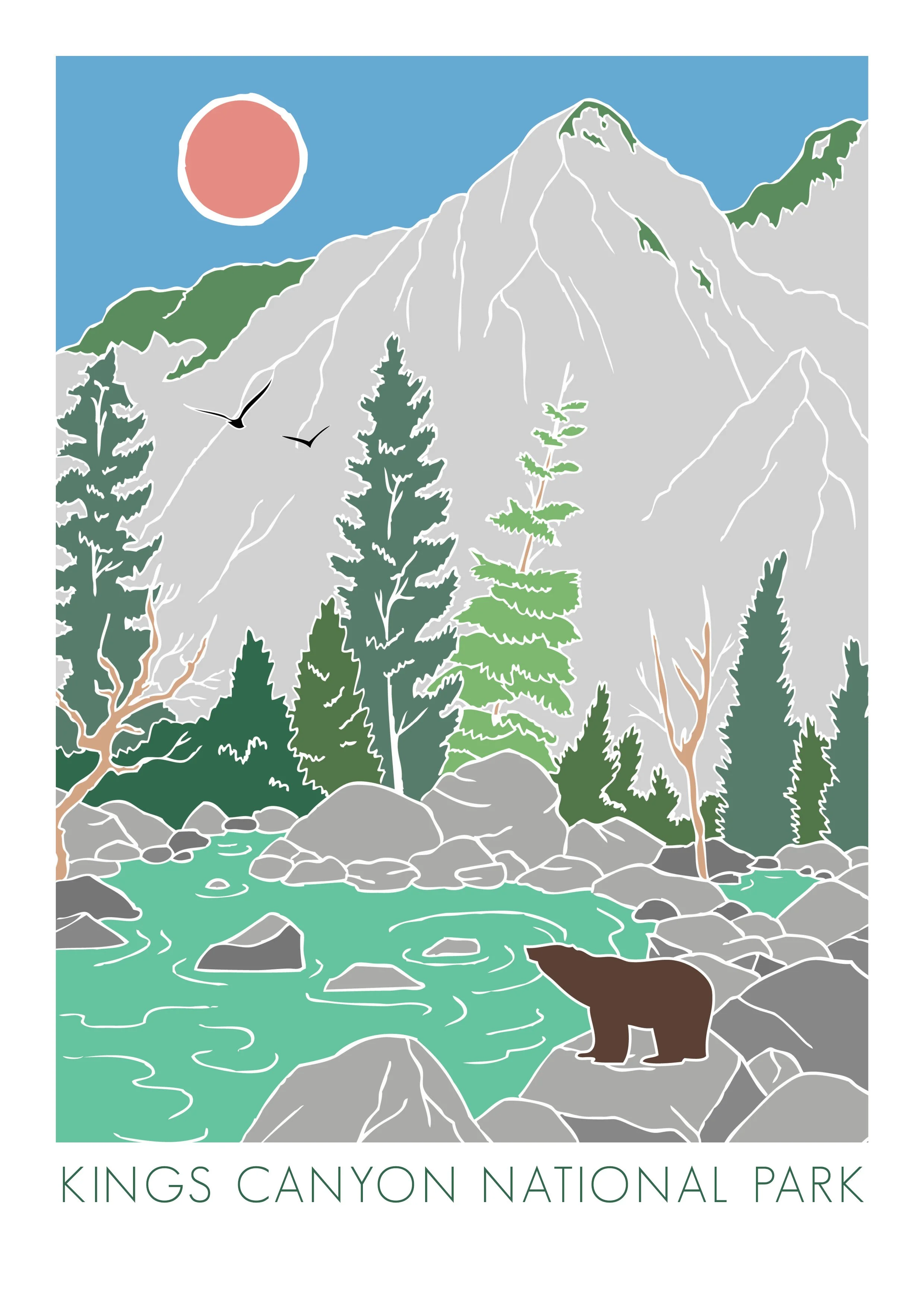 Kings Canyon National Park Bespoke Illustration