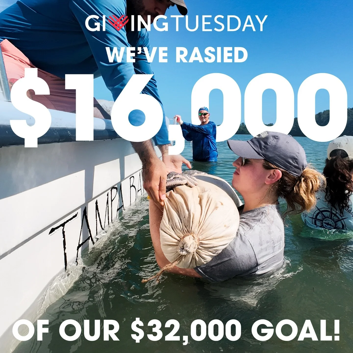 We are HALFWAY there! 🎉

So far you&rsquo;ve helped us raise $16,000 of our $32,000 goal to help restore the bay every day. THAT&rsquo;S HUGE! 

Let&rsquo;s keep it going! Every dollar you donate today is DOUBLED up to $32,000! 💙 That means you are