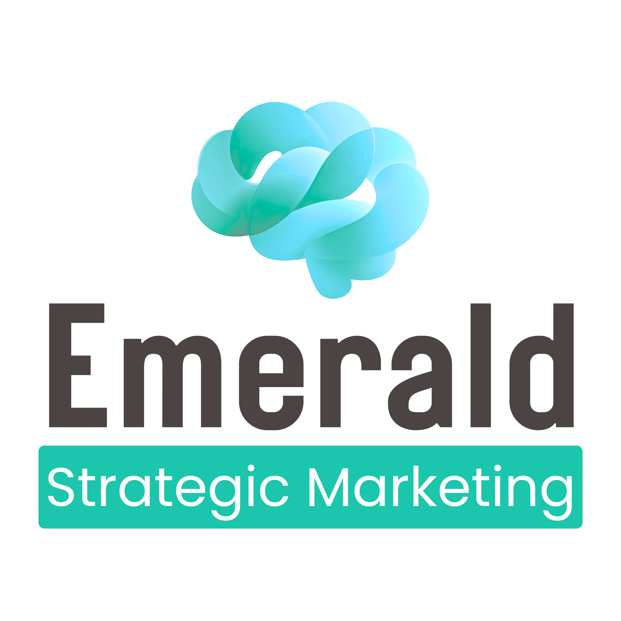 A book cover titled "The Complete Strategic Marketing" with a graphic of interconnected, fluid, light blue shapes.