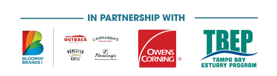 A logo with multicolored segments on a white background, followed by text and several brand logos, including Owens Corning and Tripp, on a black background.