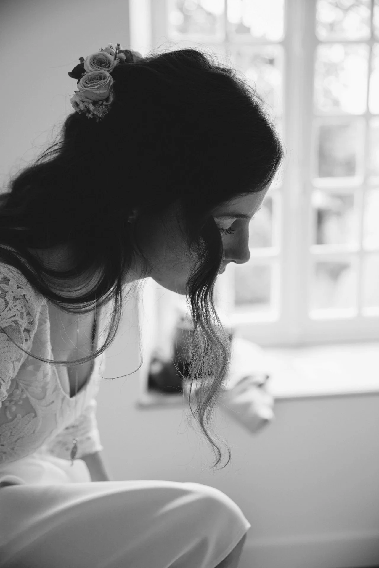 reportage préparatifs de mariage en noir et blanc