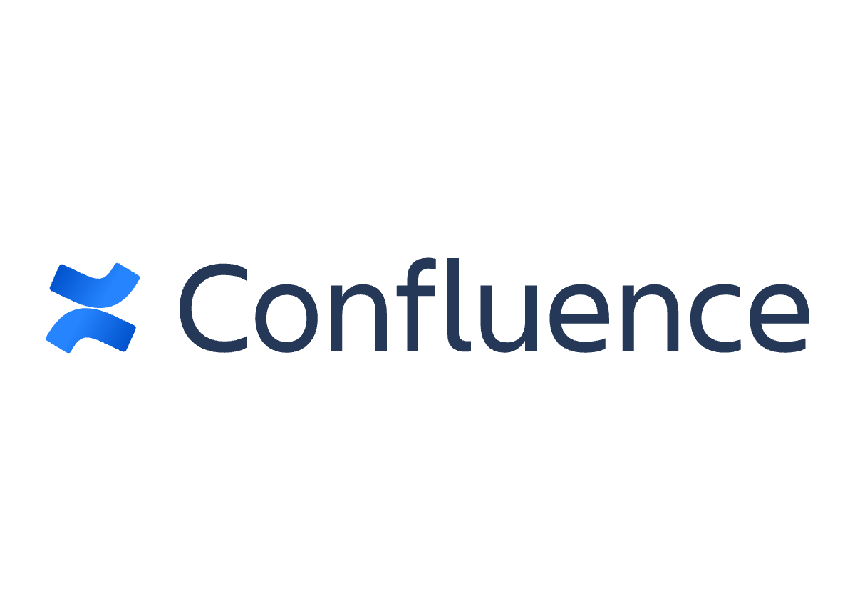 Confluence logo, a blue geometric symbol followed by the word 'Confluence' in dark blue text.