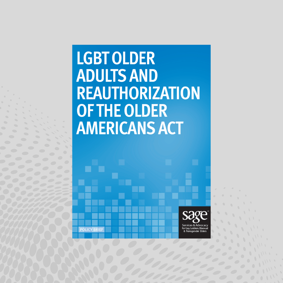 A 2011 policy brief from SAGE showing how reauthorizing the Older Americans Act was a rare chance to direct major resources to support LGBT older adults.