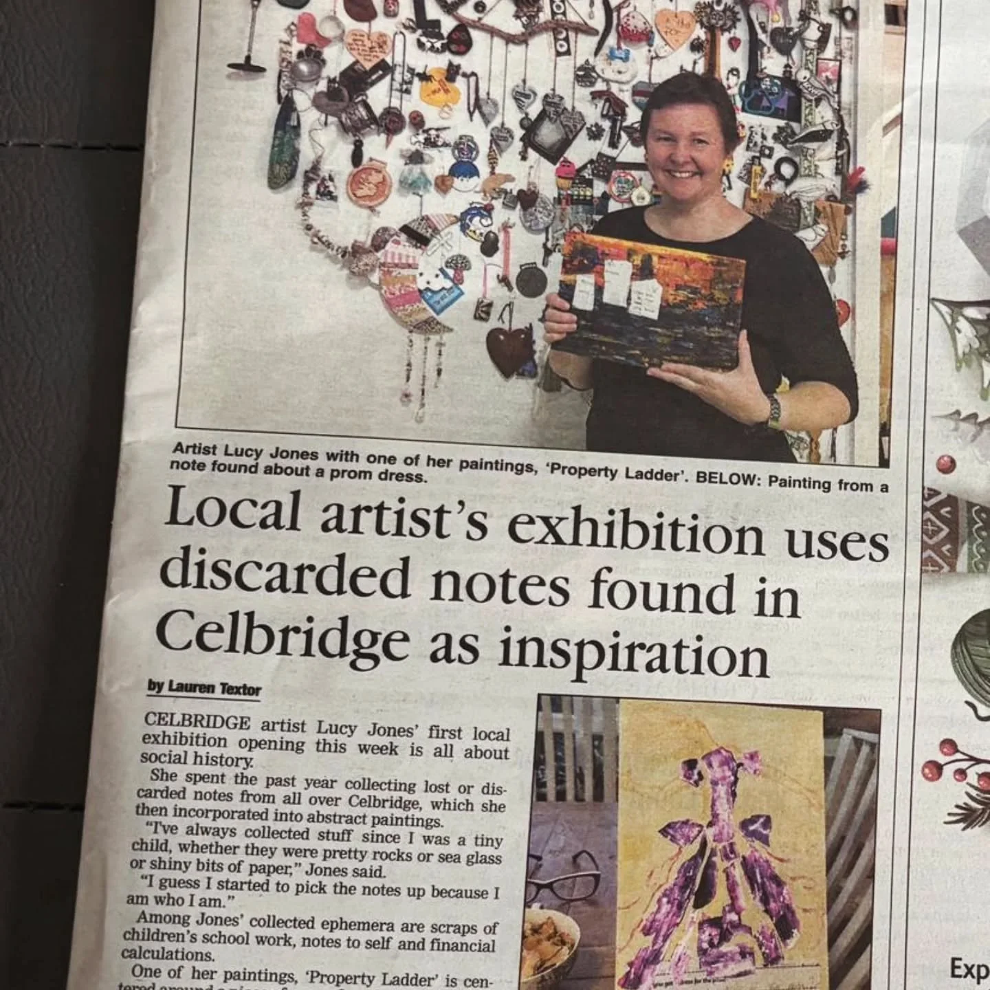 My exhibition got a lovely write up in the @liffeychampion. Huge thanks to journalist Lauren Textor, who came to interview me and took the lovely photos. 
#vaaopenspaces2025 
#vaaworkingartist 
#Celbridge 
#celbridgeinformation 
#celbridgecommunity 
