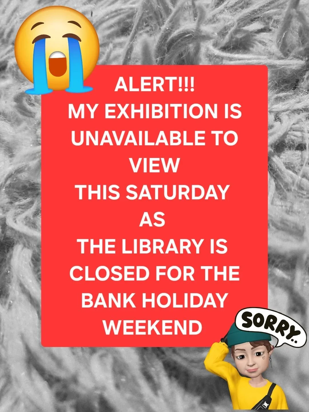 Bank Holiday Weekends are great but sadly it means that the library is closed. 
So no exhibition this weekend.  However it is still open the following week🥰

#vaaopenspaces2025 
#visualartsassociation 
#vaaworkingartist 
#kildarelibraries 
#libraryl