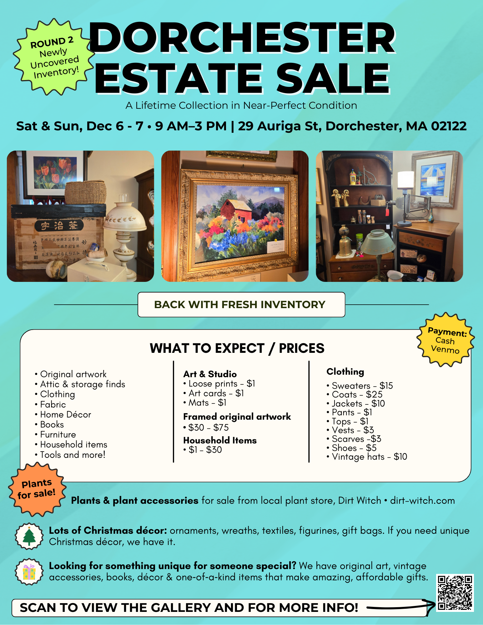 Dirt Witch @ Dorchester Estate Sale // 2nd Pop-Up!