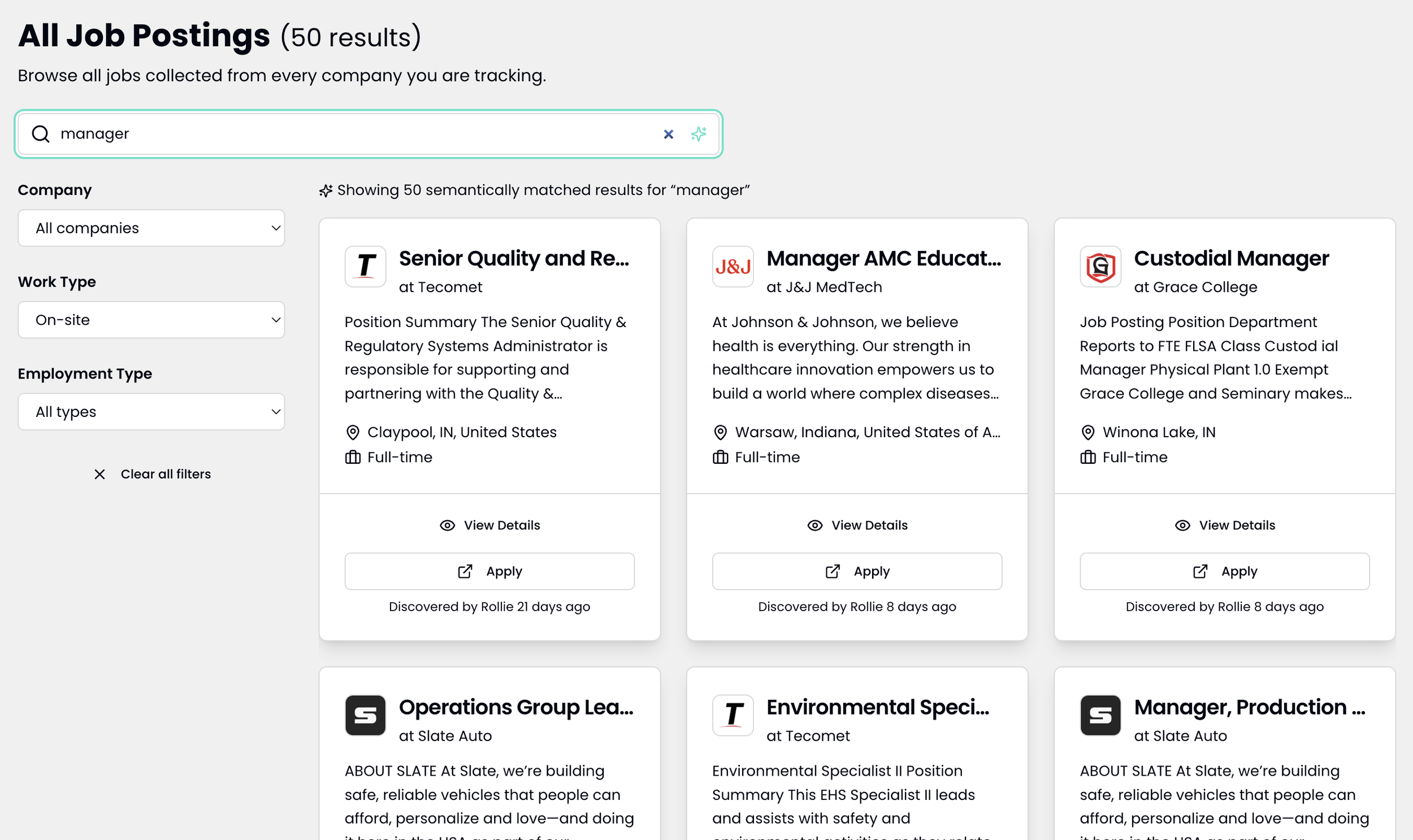 Rollie Jobs Jobs Page