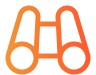 Illustration of orange gradient binoculars