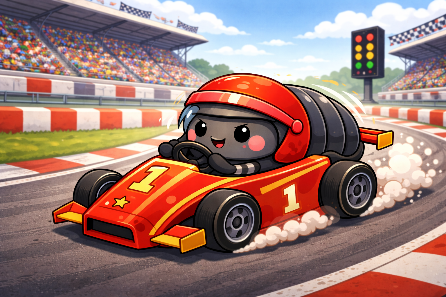 Pillbug driving a race car