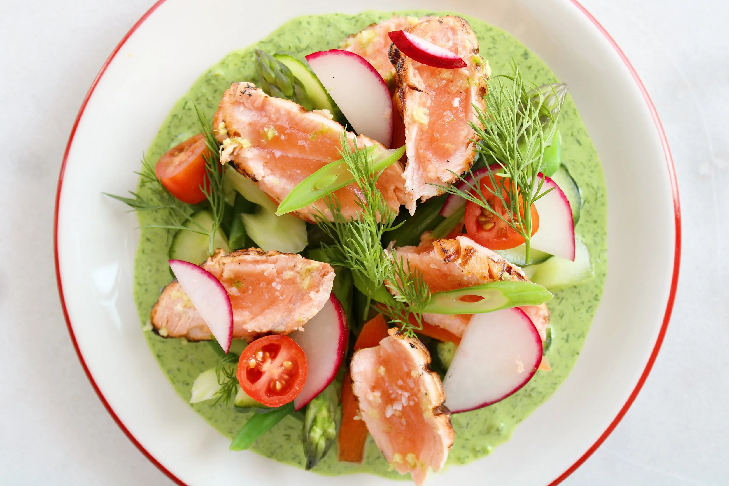Charred salmon with crisp vegetables and green goddess.jpg