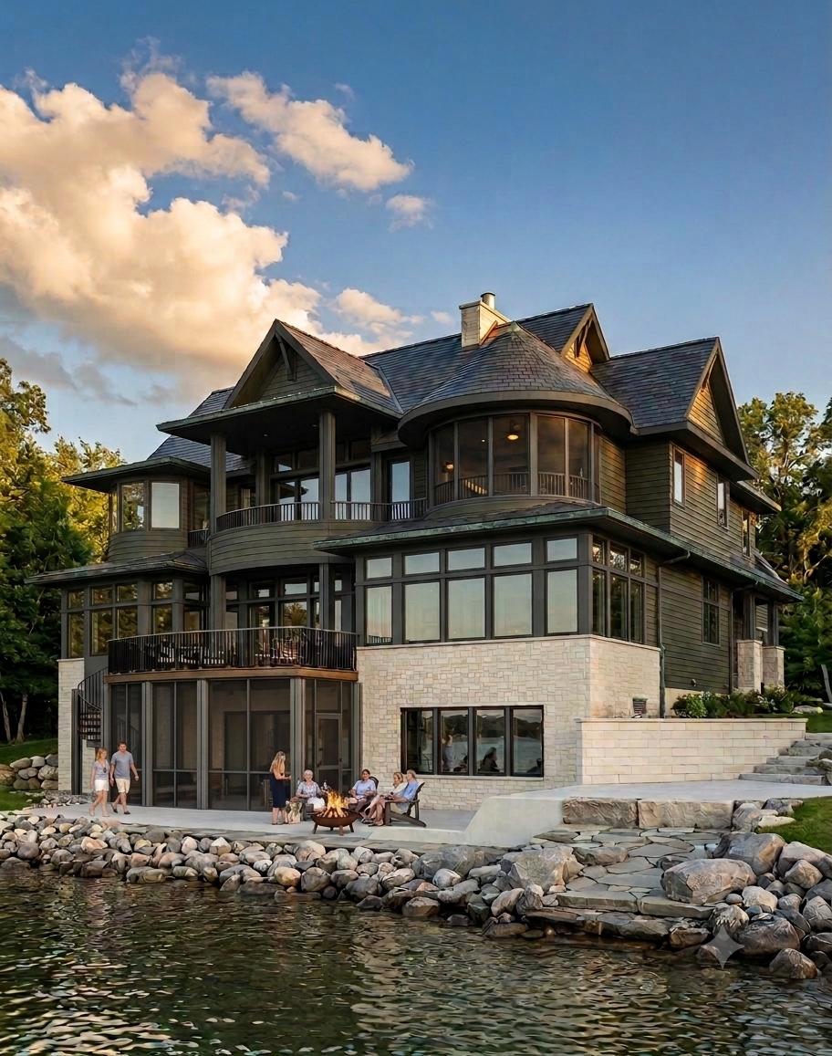 Rendering of completed project, enhanced with AI