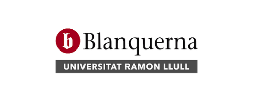 Logo de la Universidad Ramon Llull con el nombre 'Blanquerna' y una insignia roja con la letra 'b'.