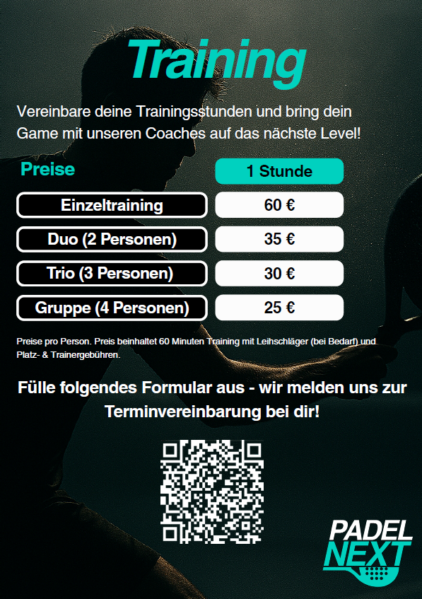 Padel Next Training Preise