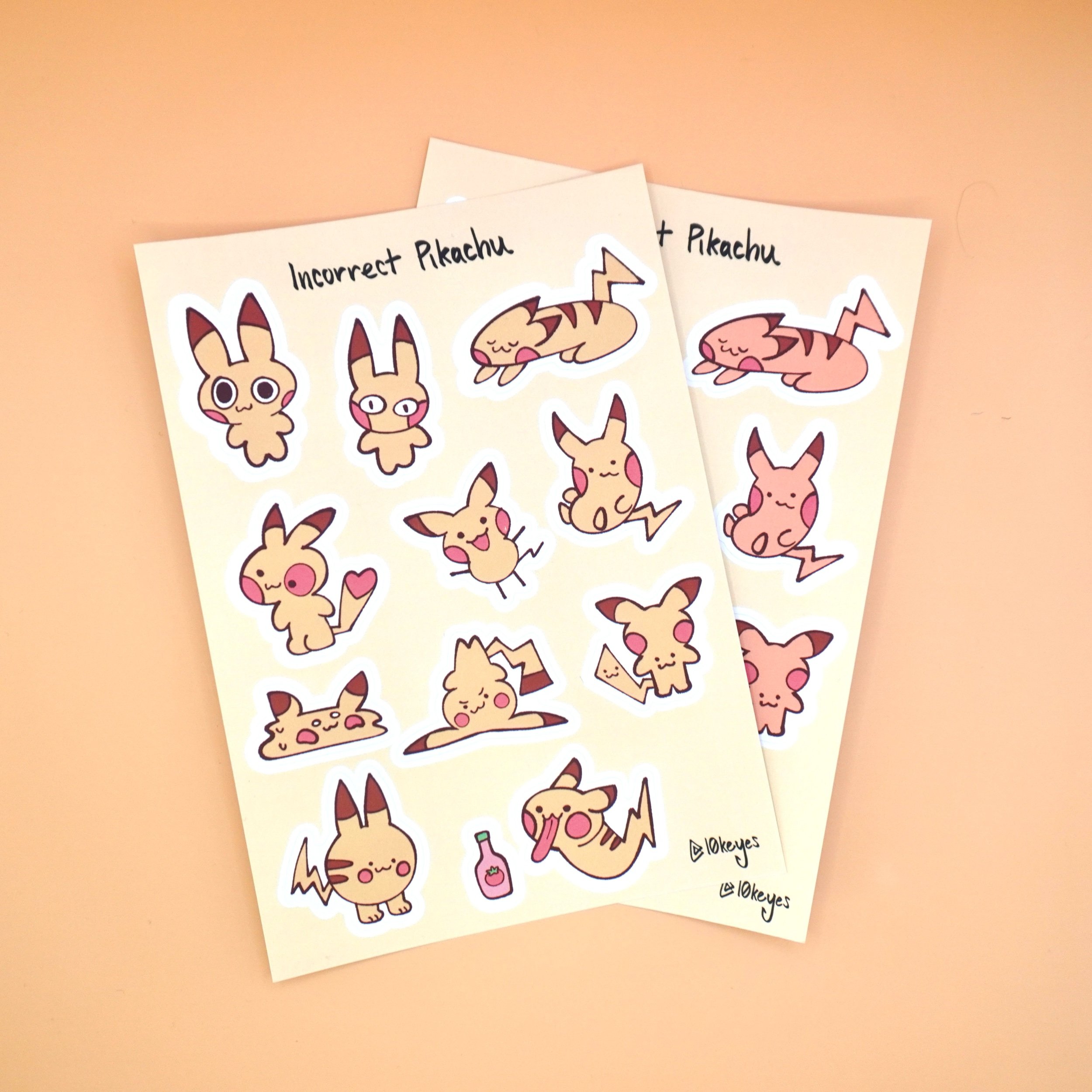 Incorrect Pikachu Sticker Sheet
