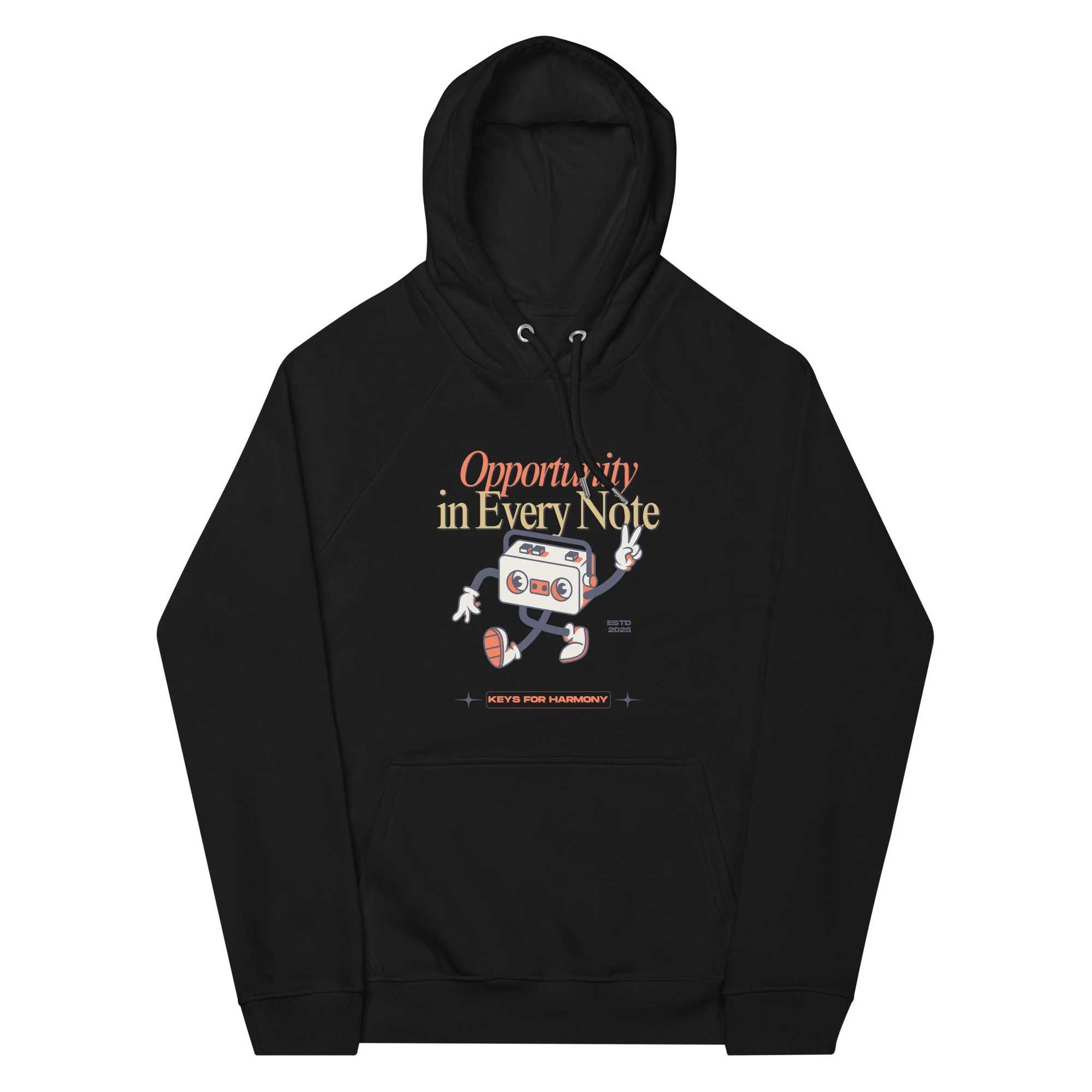 Unisex eco raglan Keys for Harmony Hoodie - 