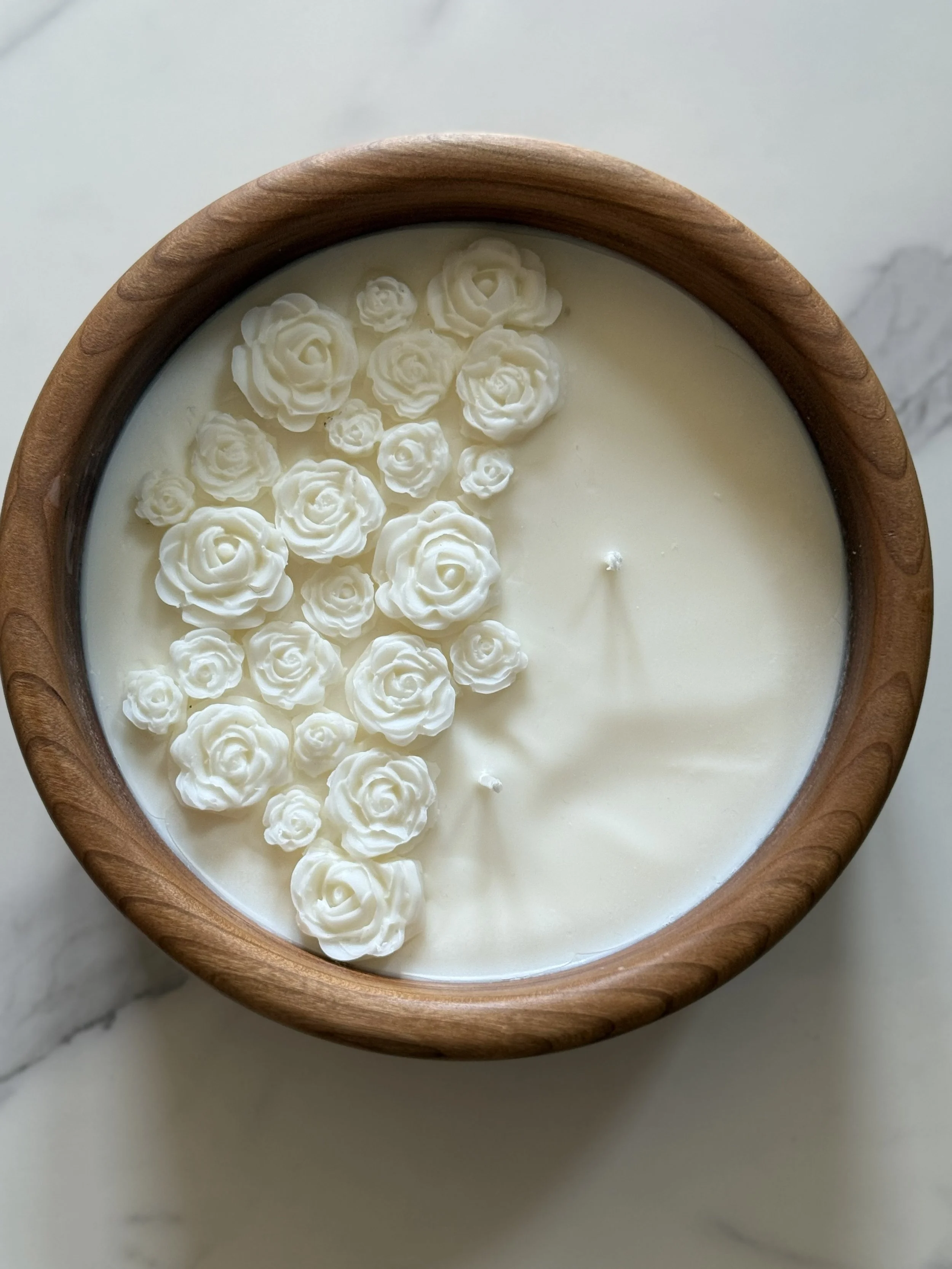 Unscented Floral Bowl Candle