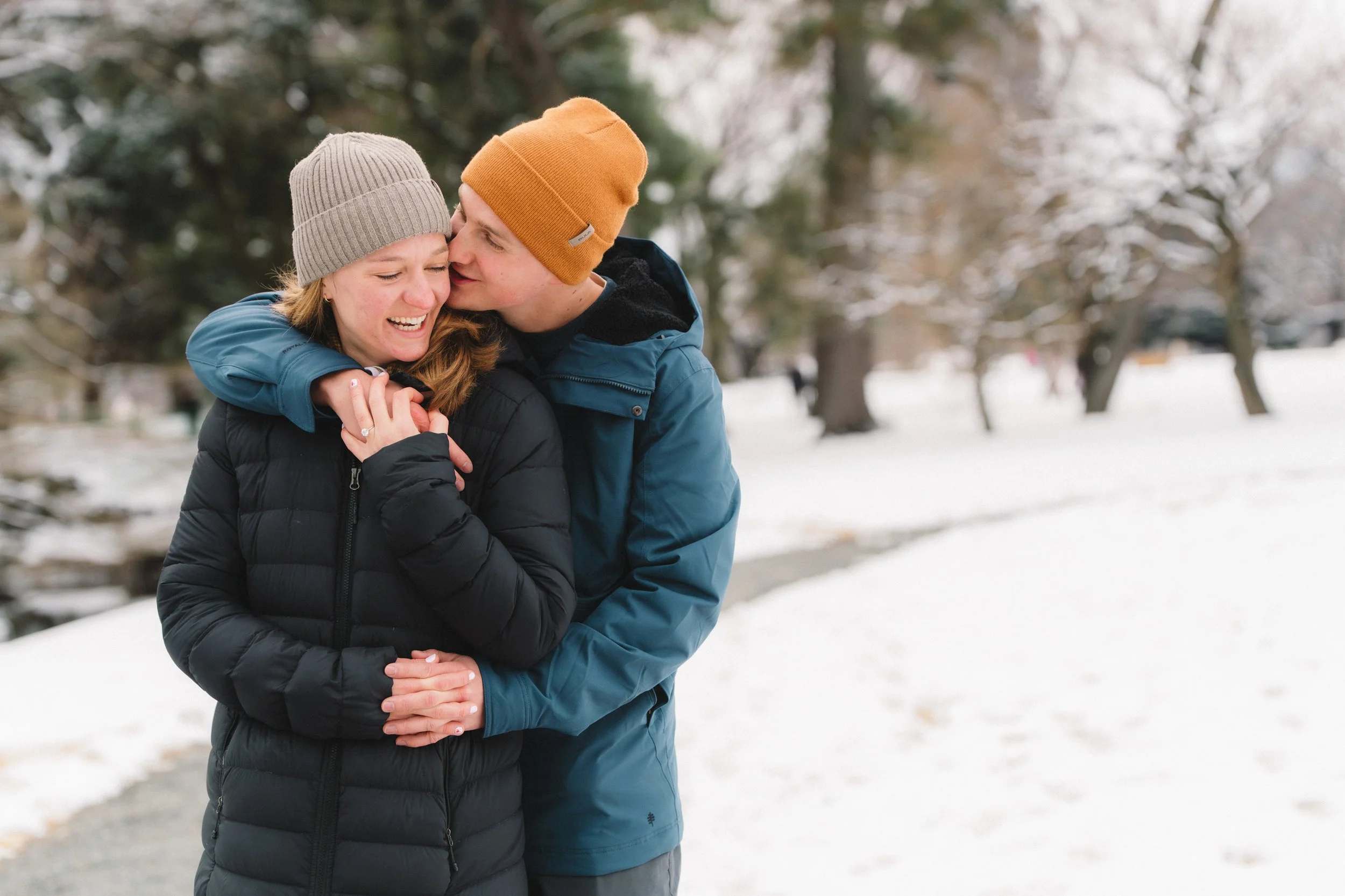 Joyful engagement moment captured by Tokyo proposal photographer