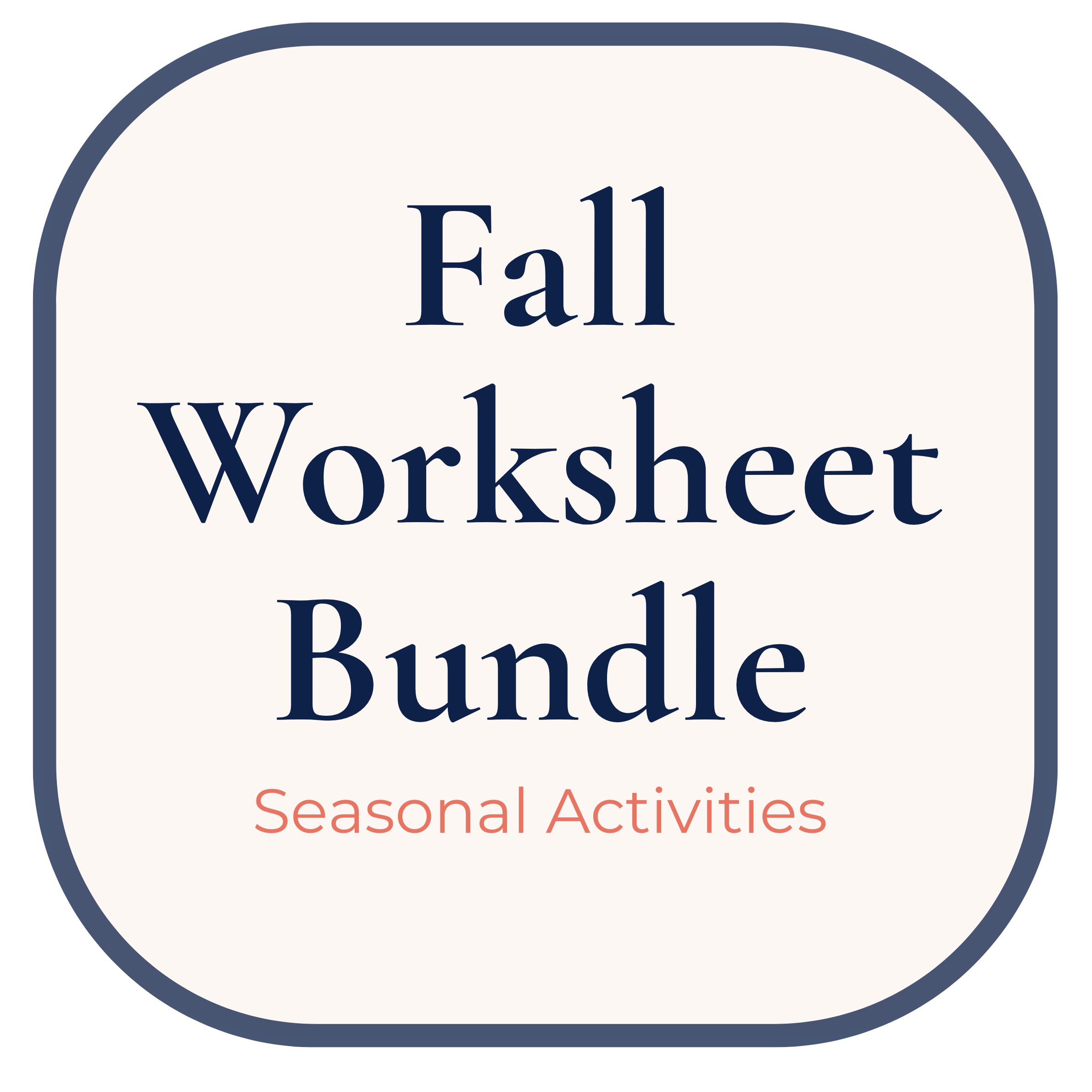Fall Music Worksheet Bundle for Piano Students
