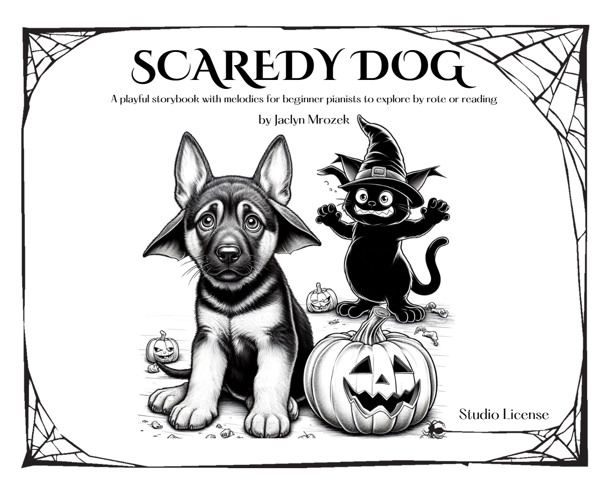 Scaredy Dog: A Halloween Piano Storybook for Beginner Students