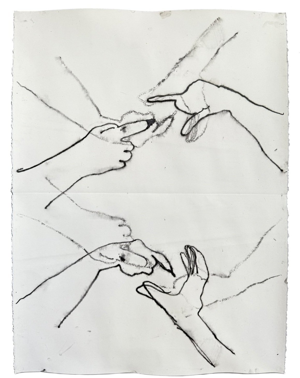 "Talking in Circles" (2025) Graphite on paper; 22”x30”